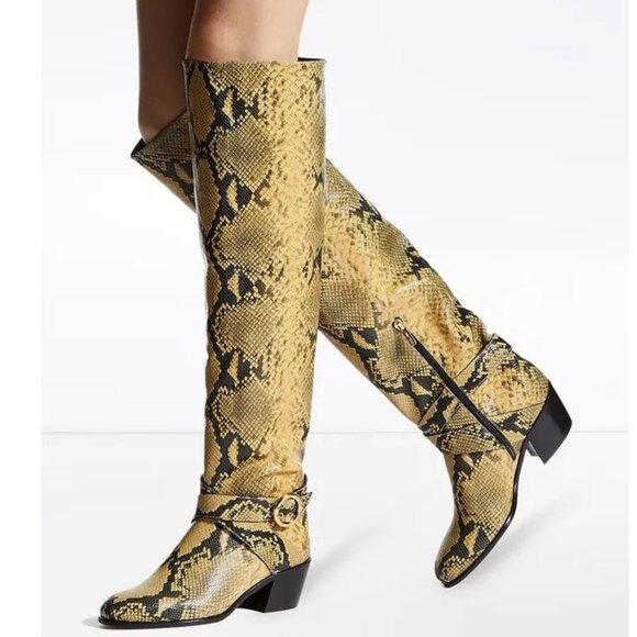 JIMMY CHOO Beca 45mm Snake-Print Boot - Picture 4 of 17